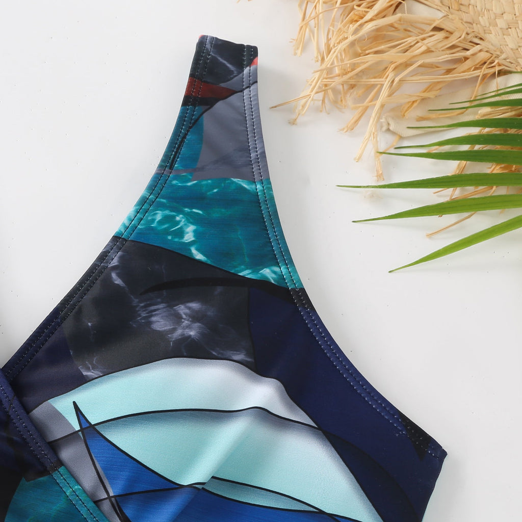 Ladies Print One Piece Swimwear with Cover SKSW40136