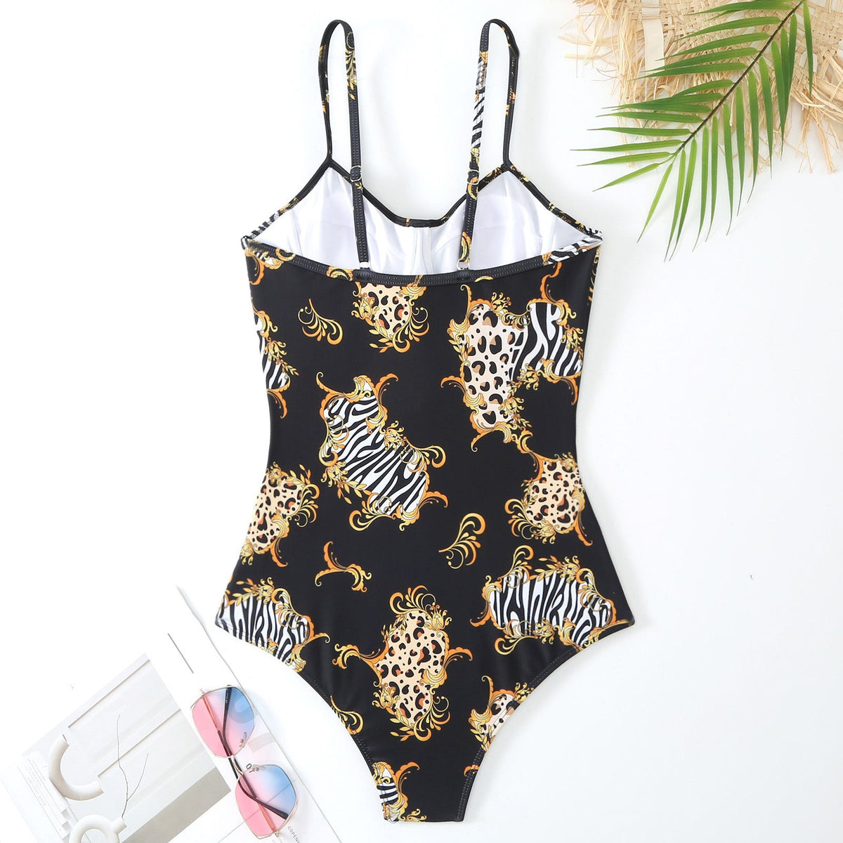 Two Shoulder One Piece Swimwear with Cover 8BK3WST282
