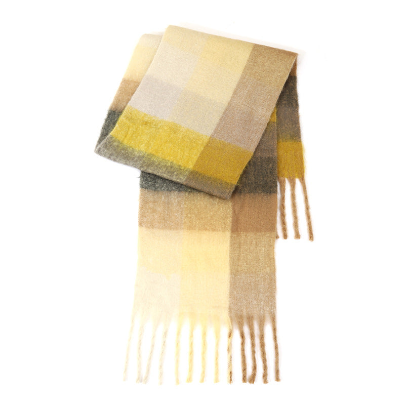 Ladies Color Block AC Plaid Daily Scarf SKAS4201
