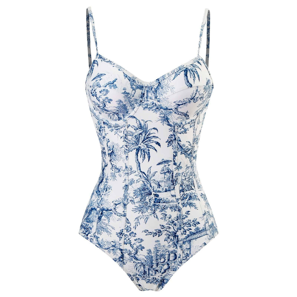 Two Shoulder One Piece Swimwear with Cover 8BK3WST282