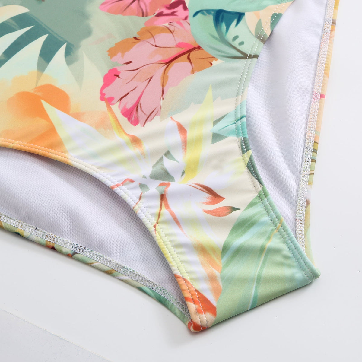 Ladies Floral Print One Piece with Cover SKSW40138