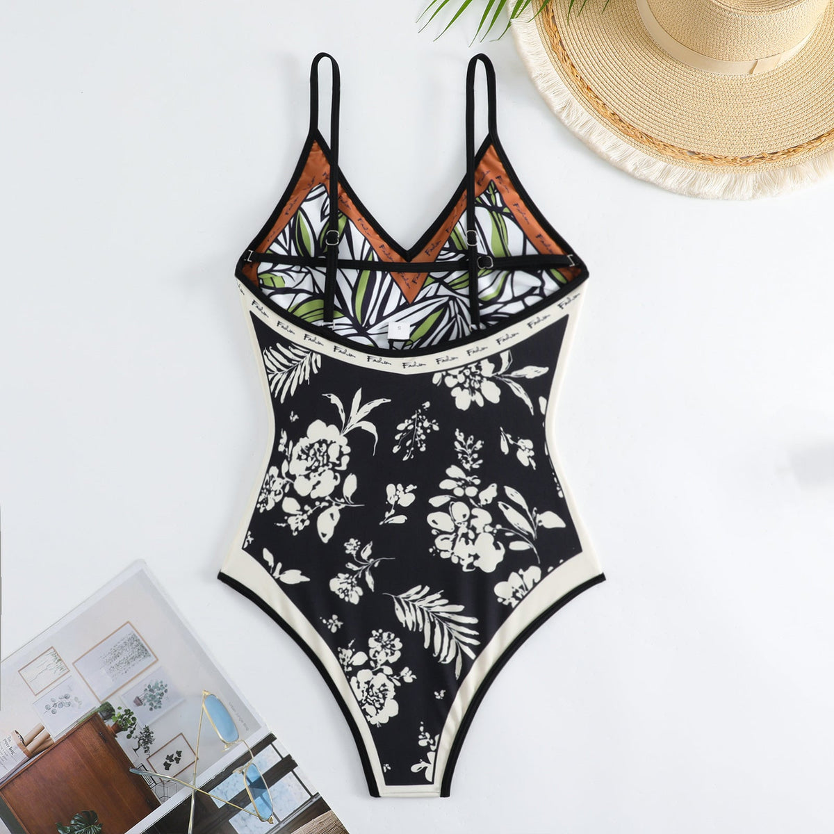 Floral AB Side Reversible One Piece Swimwear SKSW40089T