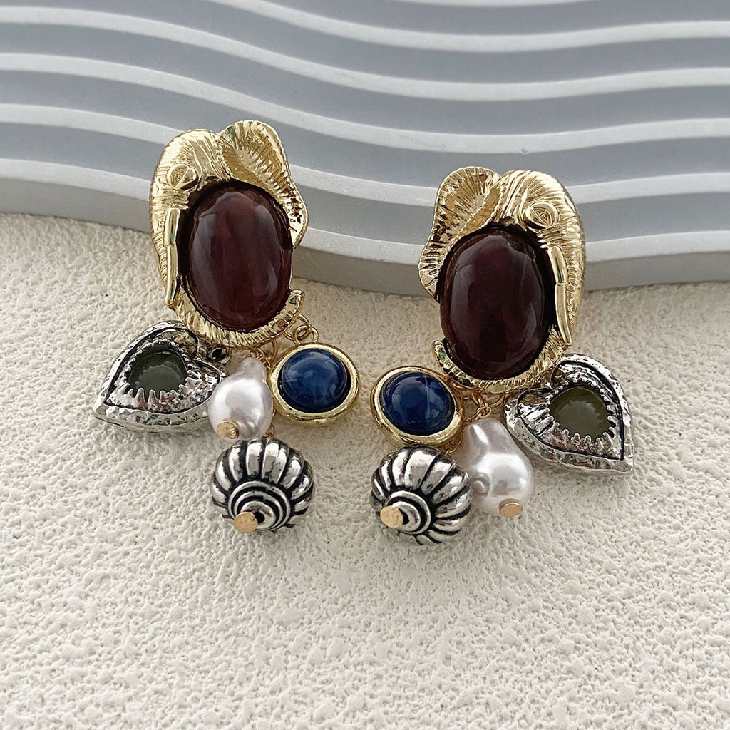 Ladies Vintage Faux Pearl Pandant Earrings SKAJ4227