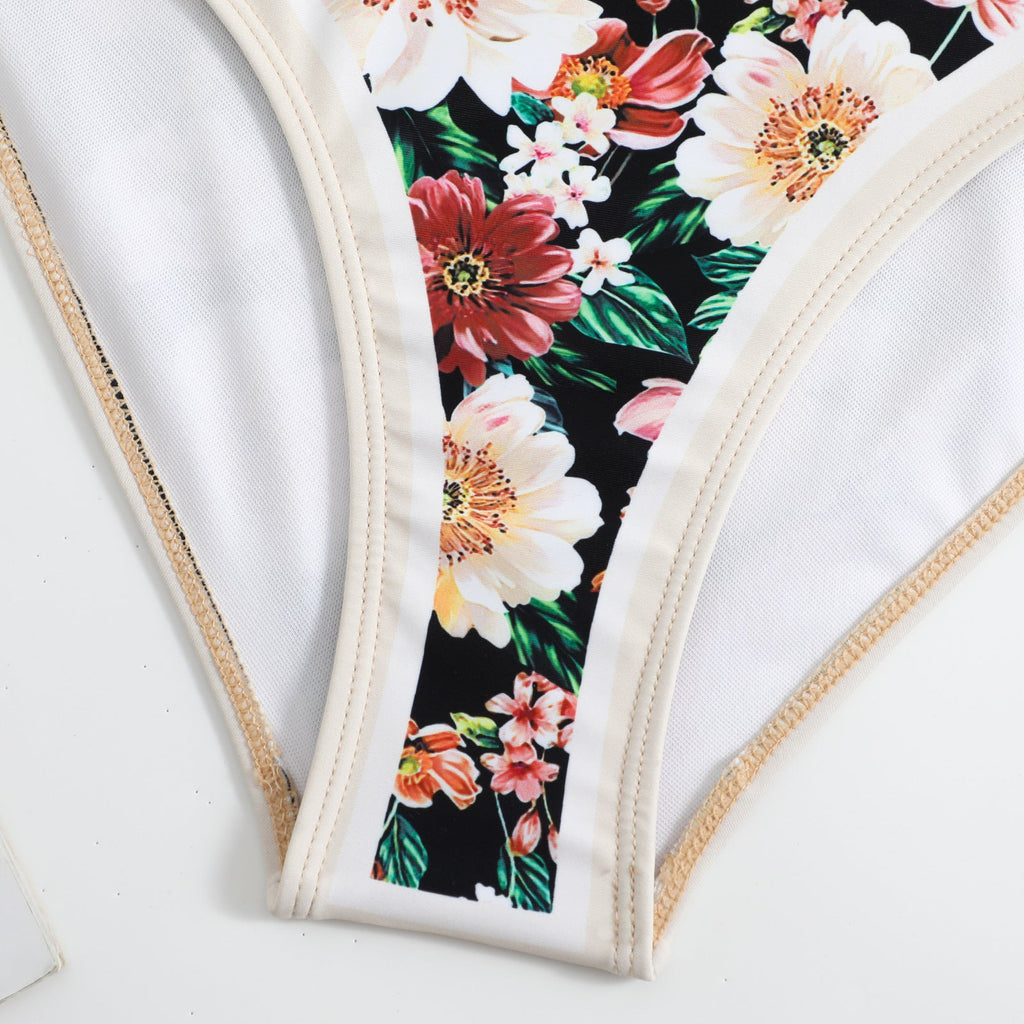 Two Shoulder with Cover One Piece Swimwear SKSW40146