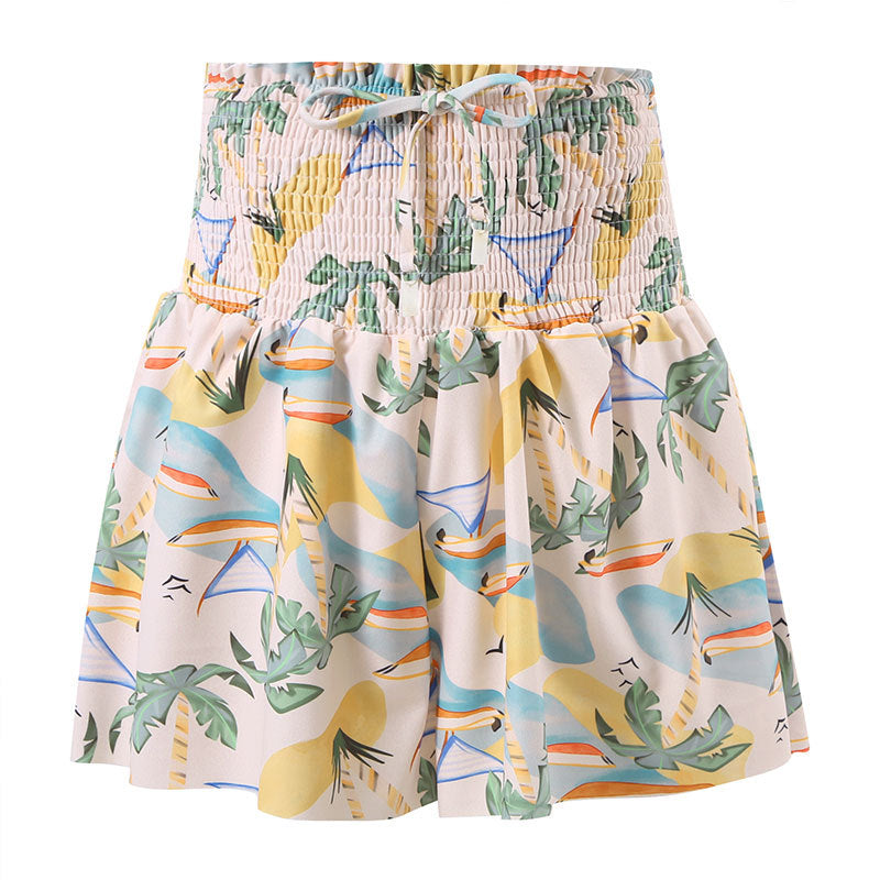 Ladies Elastic Waist Print Swimwear Cover Skirt SKSW40089S