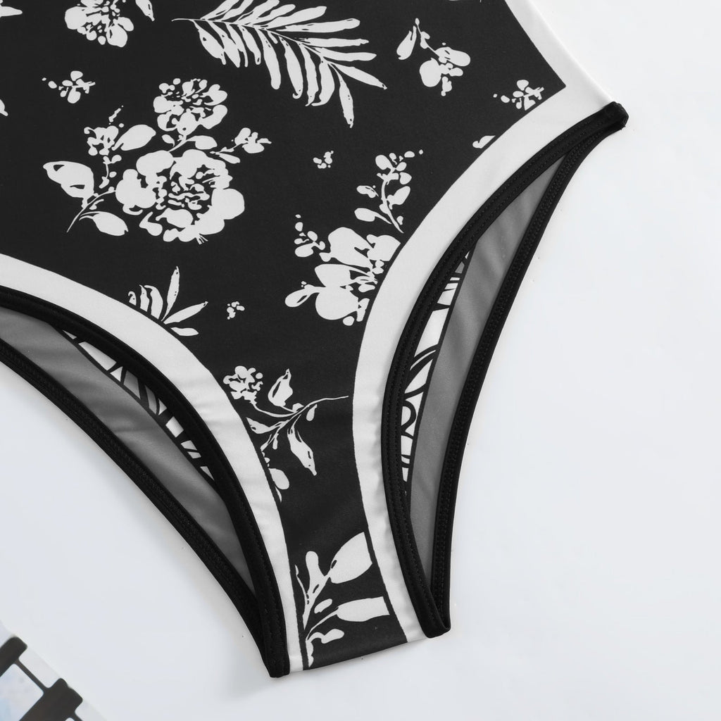 Floral AB Side Reversible One Piece Swimwear SKSW40089T