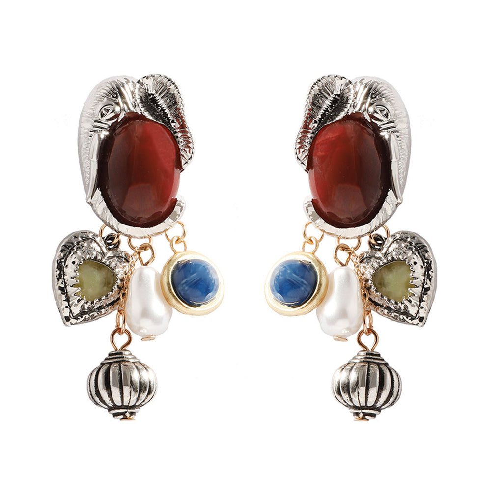 Ladies Vintage Faux Pearl Pandant Earrings SKAJ4227