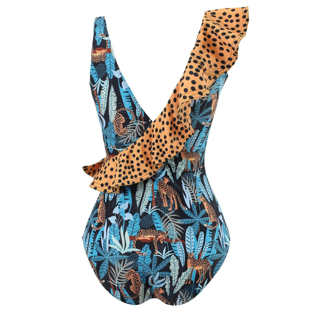 Ladies Ruffle Shoulder One Piece & Cover SKSW40132