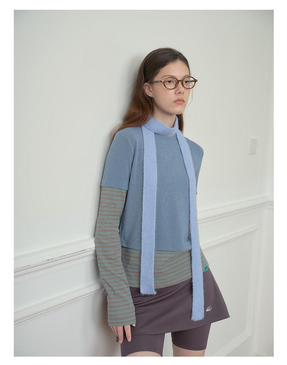 Ladies Solid Color Skinny Wool Scarves YW013