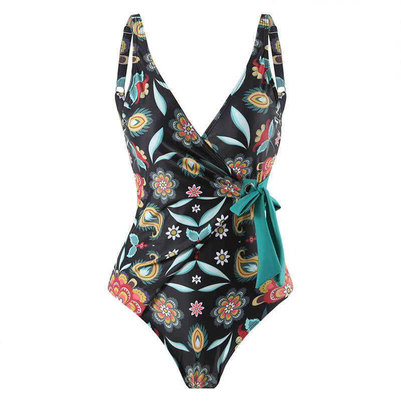 Two Shoulder Waist Strape with Salong Swimsuit SKSW40143