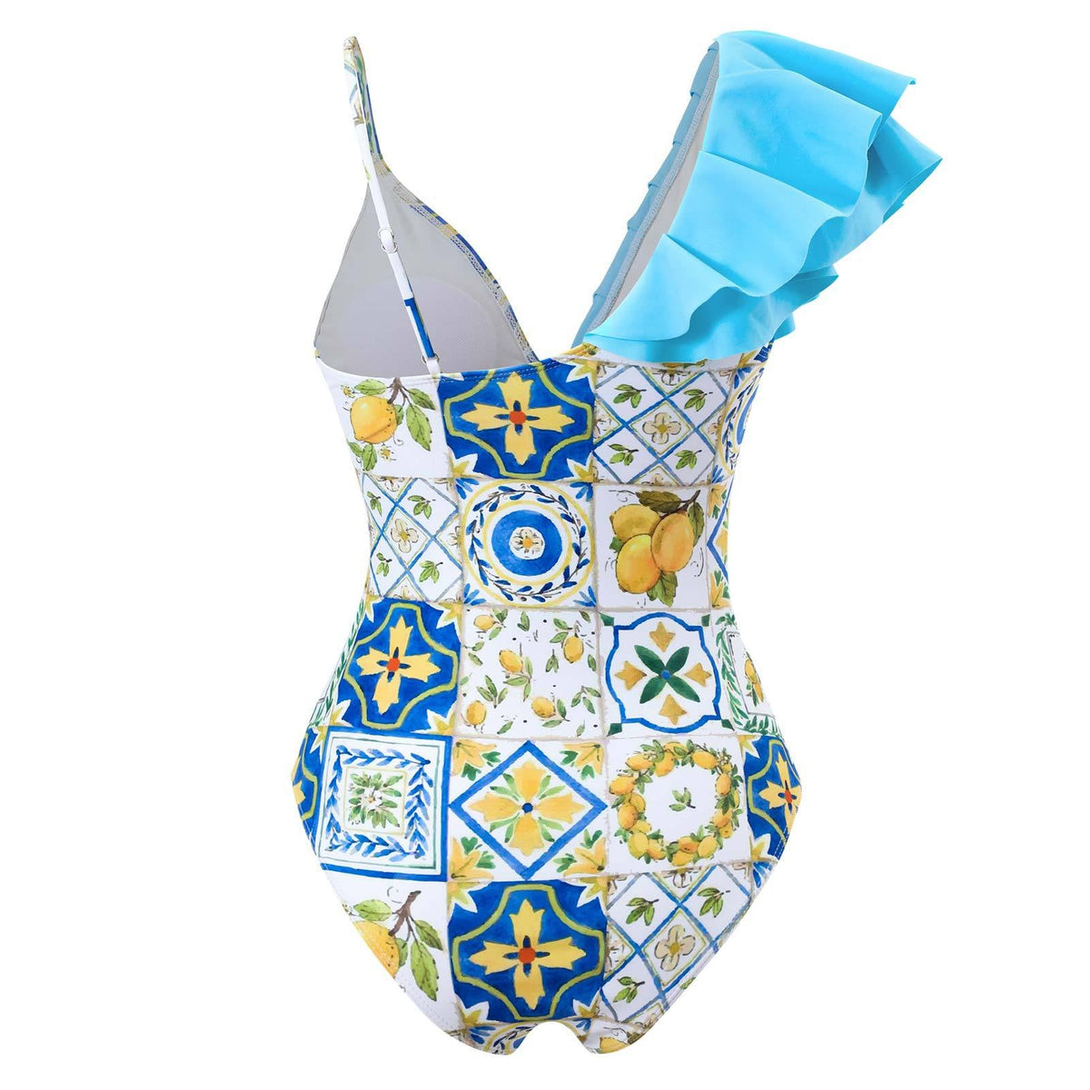 One Ruffle Shoulder One Piece with Cover SKSW40128
