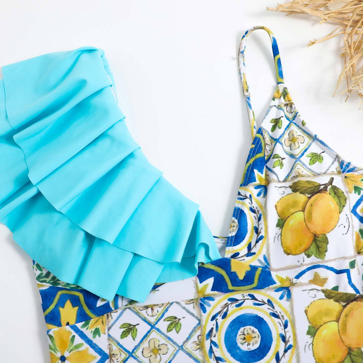 One Ruffle Shoulder One Piece with Cover SKSW40128