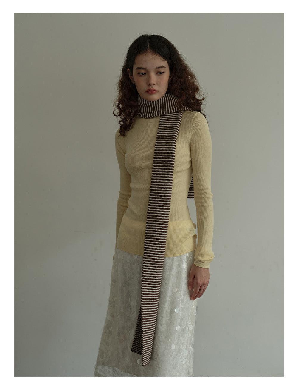 Ladies Classic Stripe Soft Knit Scarf YW4057