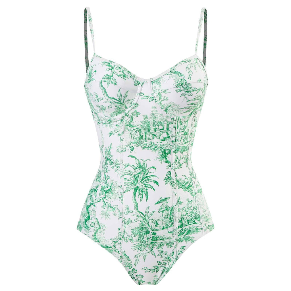 Two Shoulder One Piece Swimwear with Cover 8BK3WST282