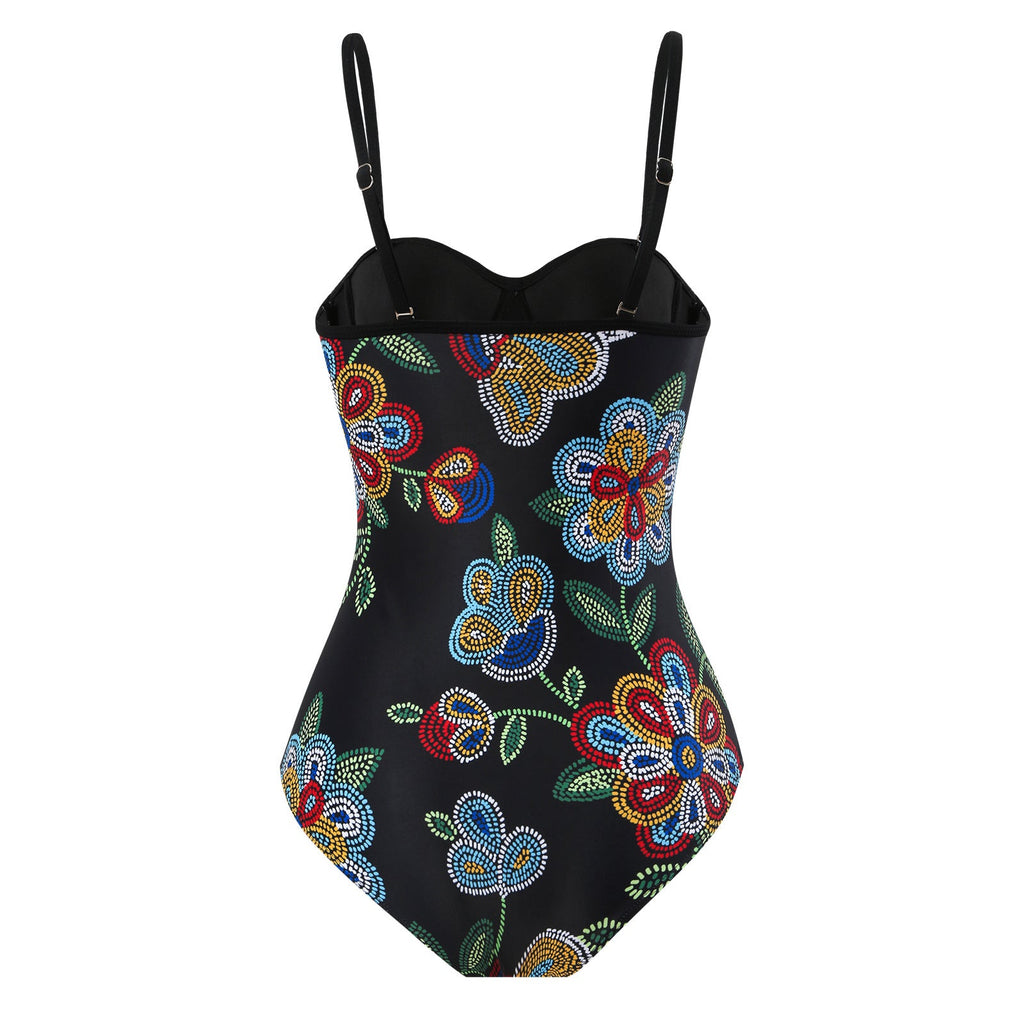 Ladies One Piece Swimwear with Cover Up 8BK3WST78