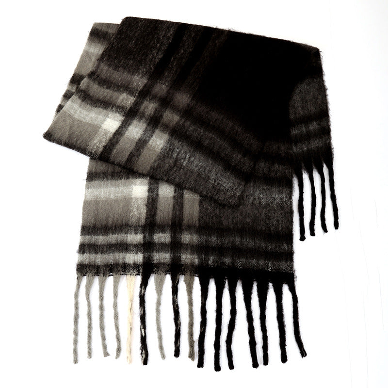 Laides Plaid Color Block Everyday Scarf SKAS4203