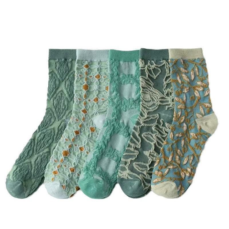 Ladies Salvia Collection Cotton Socks 5 Paris/Pack SKASC4166