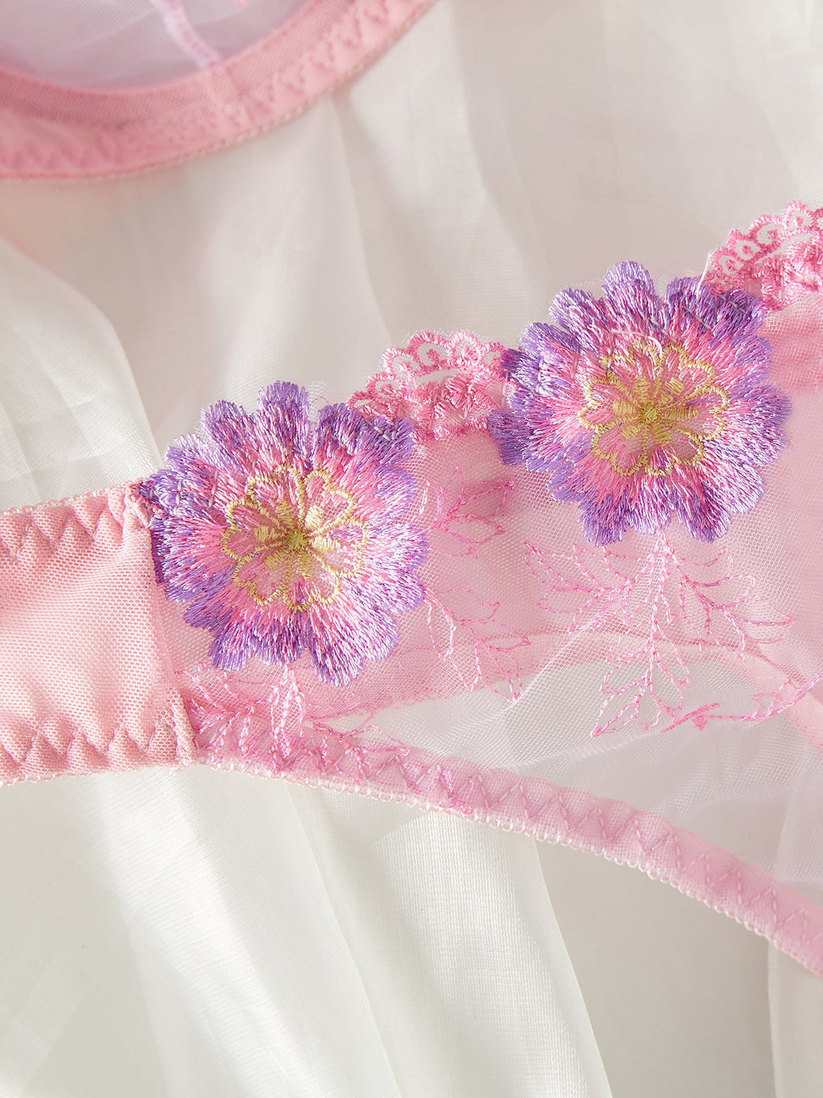 Ladies Floral Embroidery 2PCS Lingerie Set SKLG4164