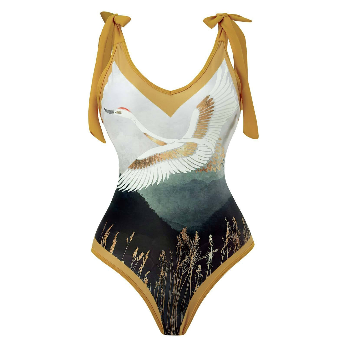 Ladies Strape Shoulder Print One Piece Swimwear SKSW40080T