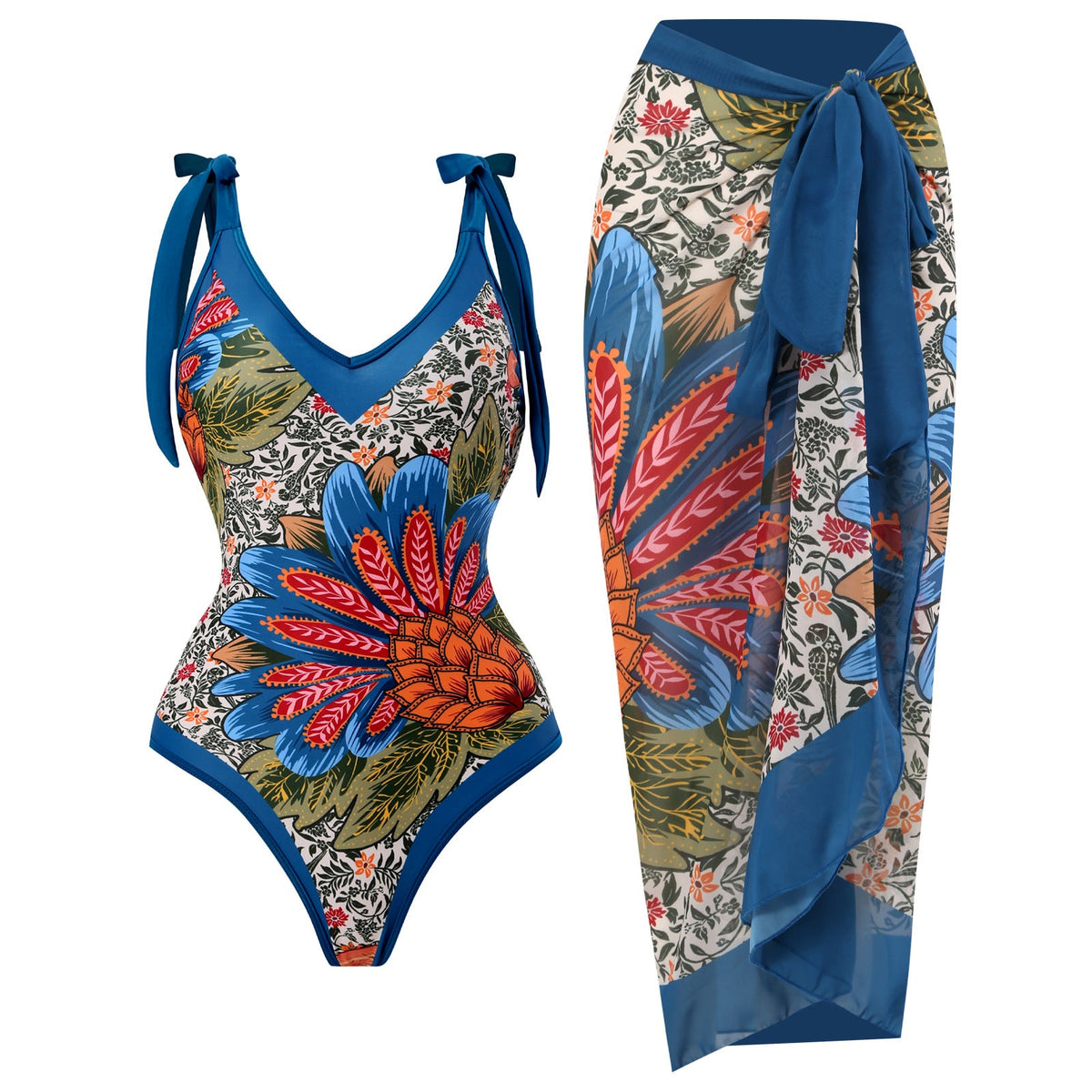 Ladies Strap Shoulder One Piece Swimsuit SKSW40081ST