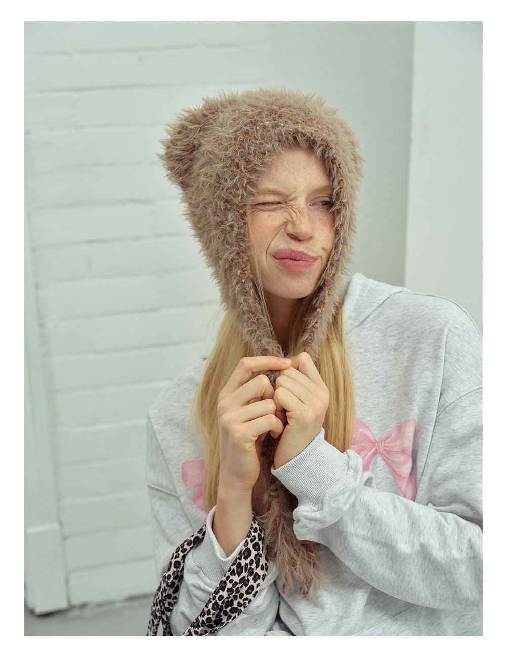 Solid Color Cute Sweet String Tie Knit Hat YH3050