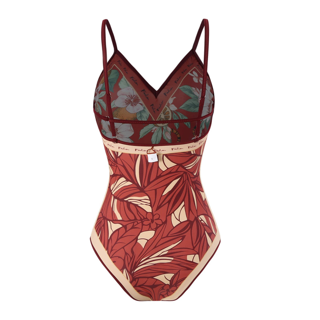 Floral AB Side Reversible One Piece Swimwear SKSW40089T