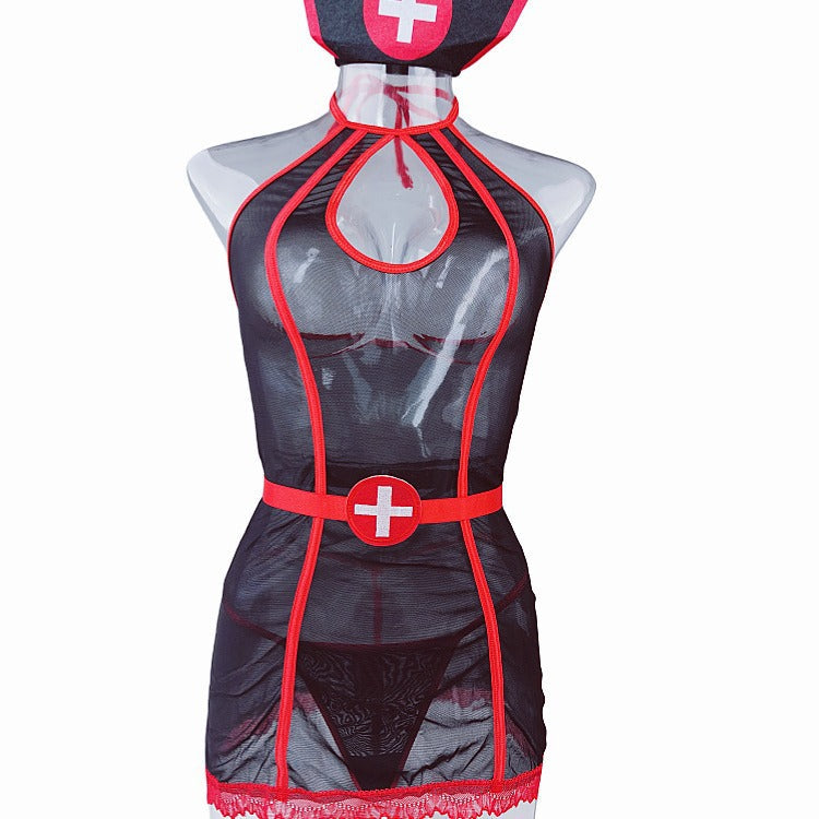 Ladies Dirty Nurse Sexy 3PCS Costume Chemise Set SKLG4052