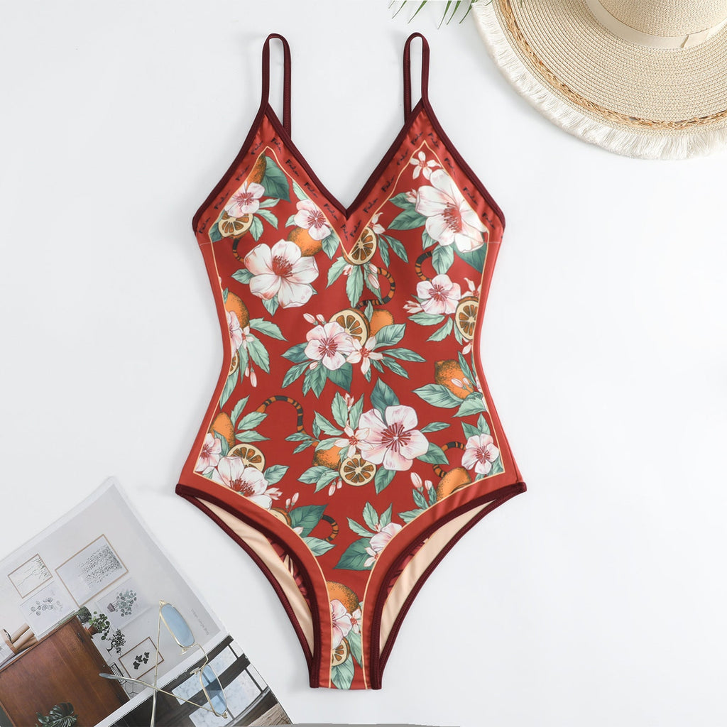 Floral AB Side Reversible One Piece Swimwear SKSW40089T