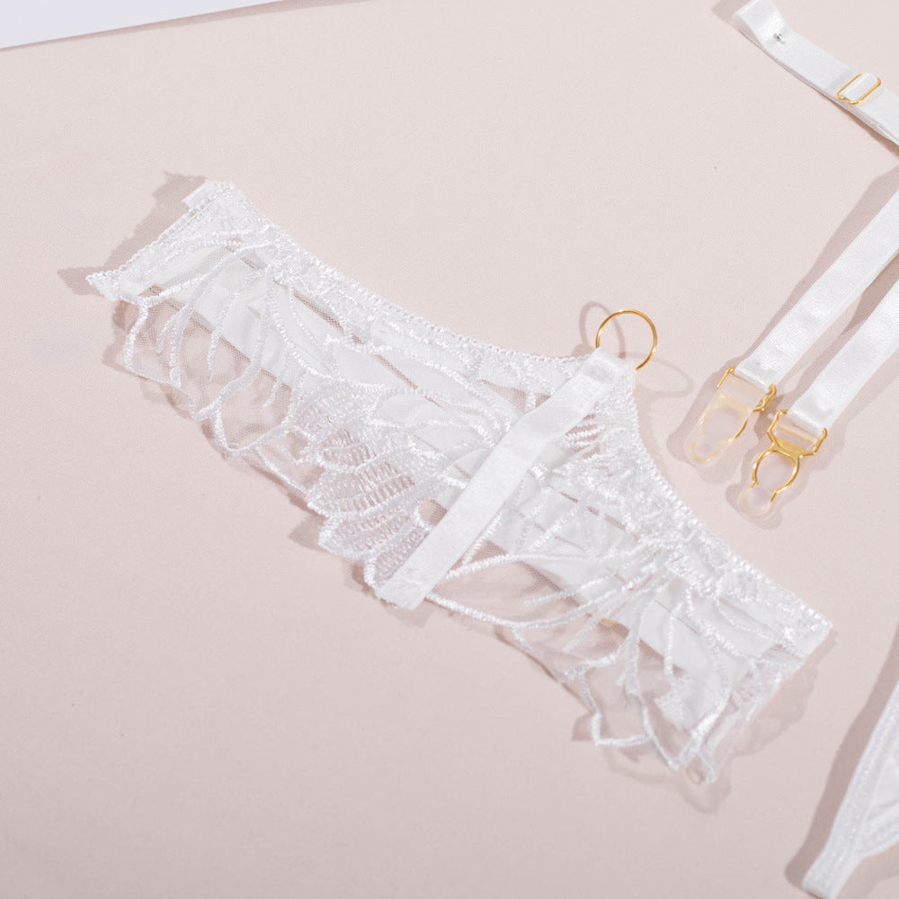 Ladies Floral Embroidery 3PCS Lingerie Set SKLG4100