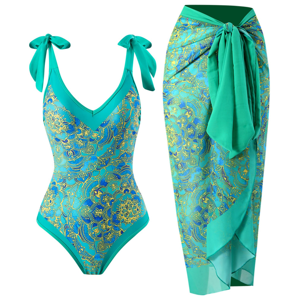 Ladies Strap Shoulder One Piece Swimsuit SKSW40081ST