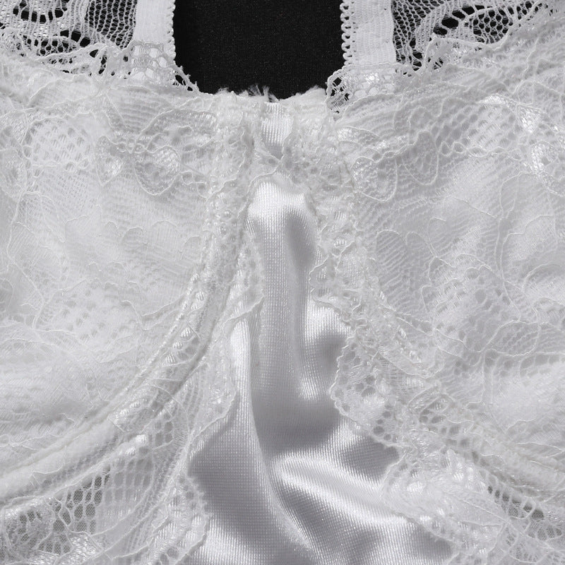 Ladies Satin Lace Sexy Lingerie Chemise Set SKLG4092