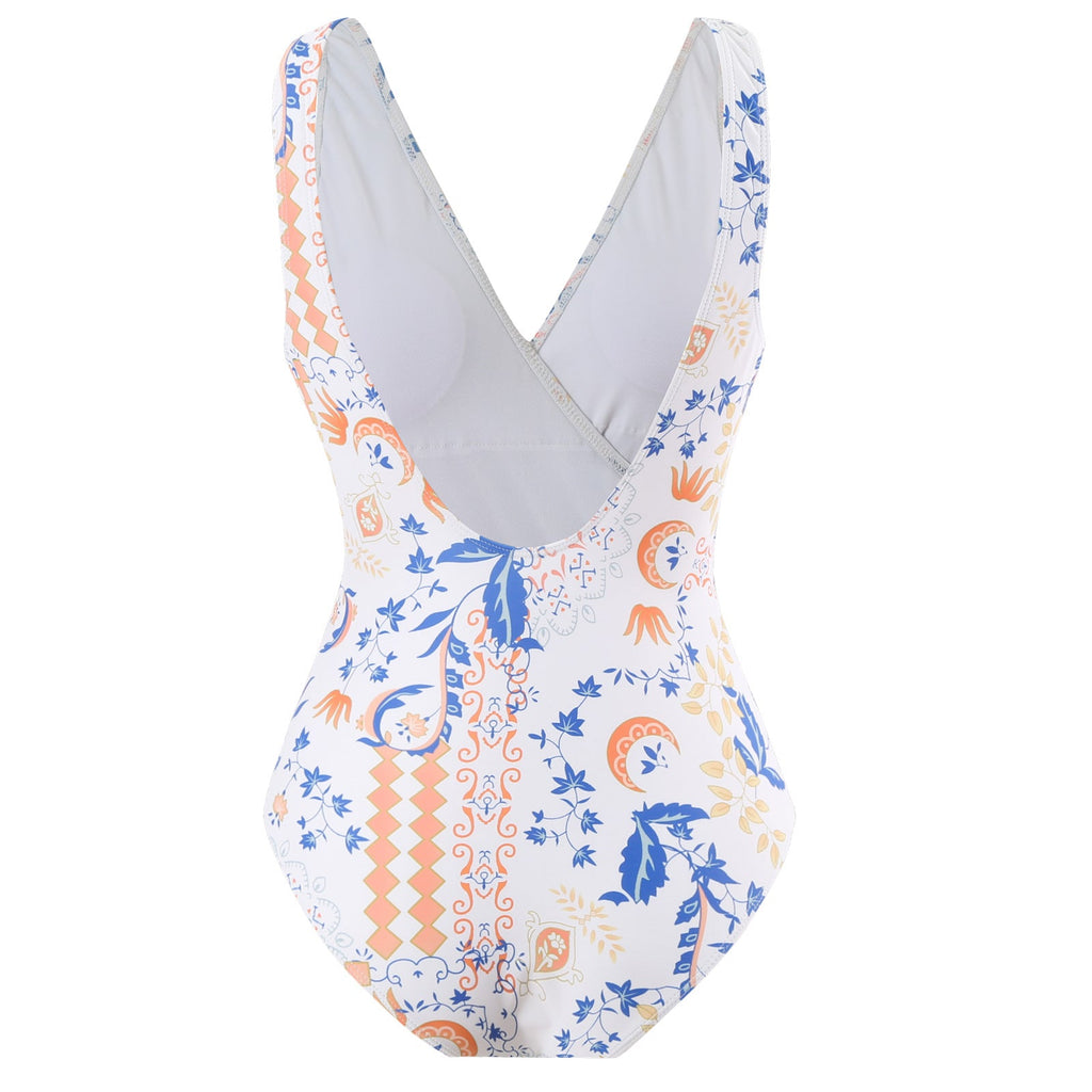Ladies Print One Piece Swimwear with Cover SKSW40136