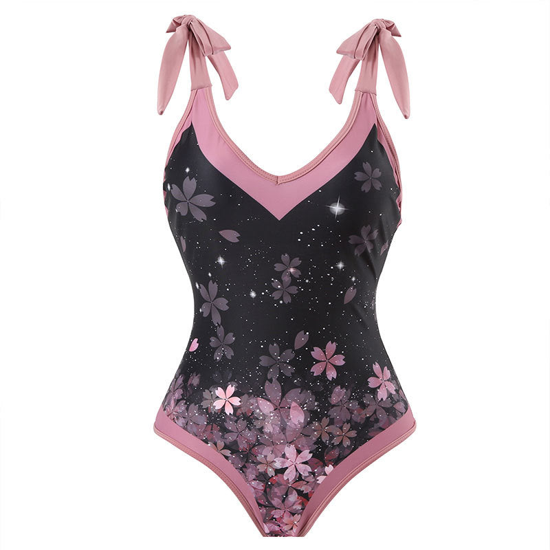 Ladies Strape Shoulder Print One Piece Swimwear SKSW40080T