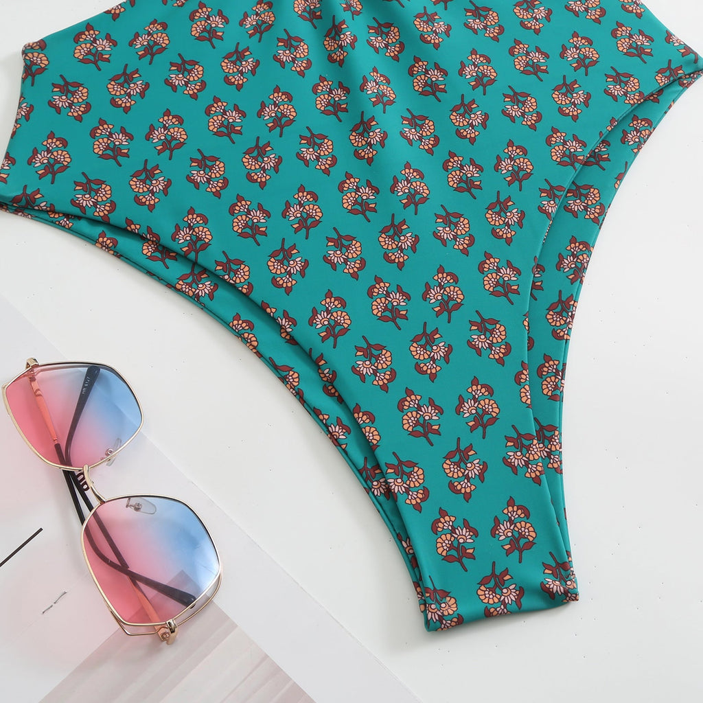 String Halter One Piece Swimwear with Cover SKSW40150