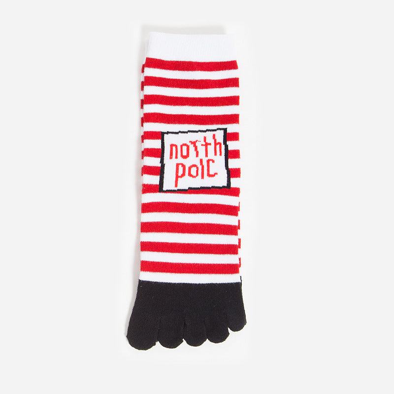 Ladies Merry Christmas Over Ankle Toe Socks SKASC4154