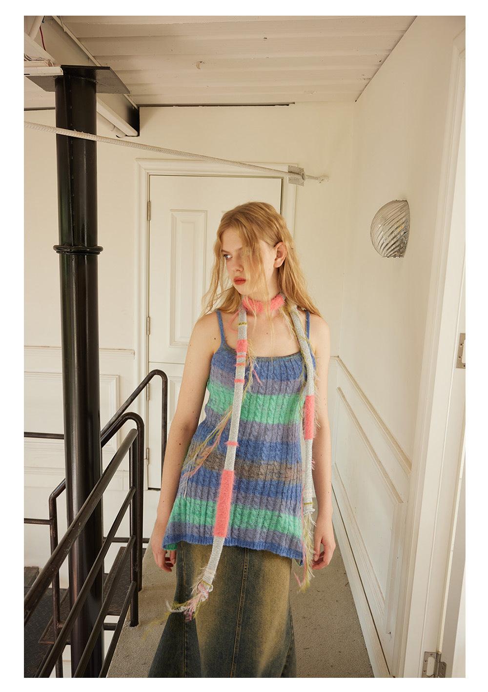 SWEETKAMA Ladies Skinny Vintage Tassel Y2K Scarves YW051