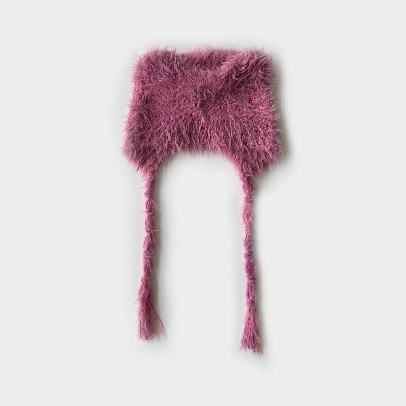 Solid Color Cute Sweet String Tie Knit Hat YH3050