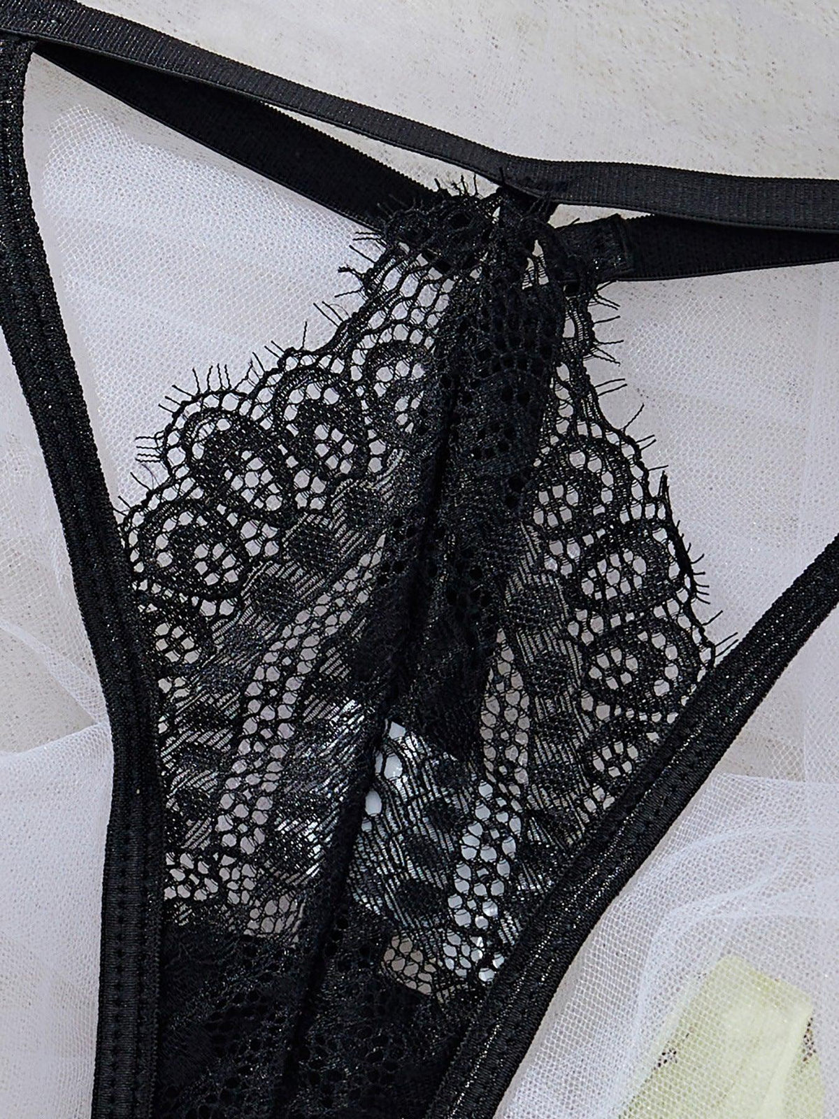 Ladies See Throught Lace Bra Thong 2PCS Lingerie Set SKLG4005