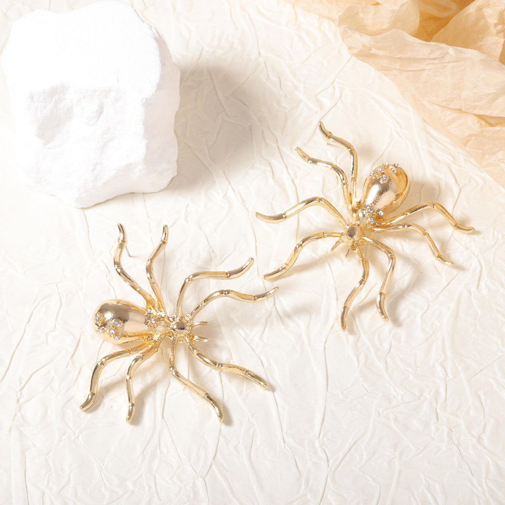 Ladies Golden Spider Earrings SKAJ4228