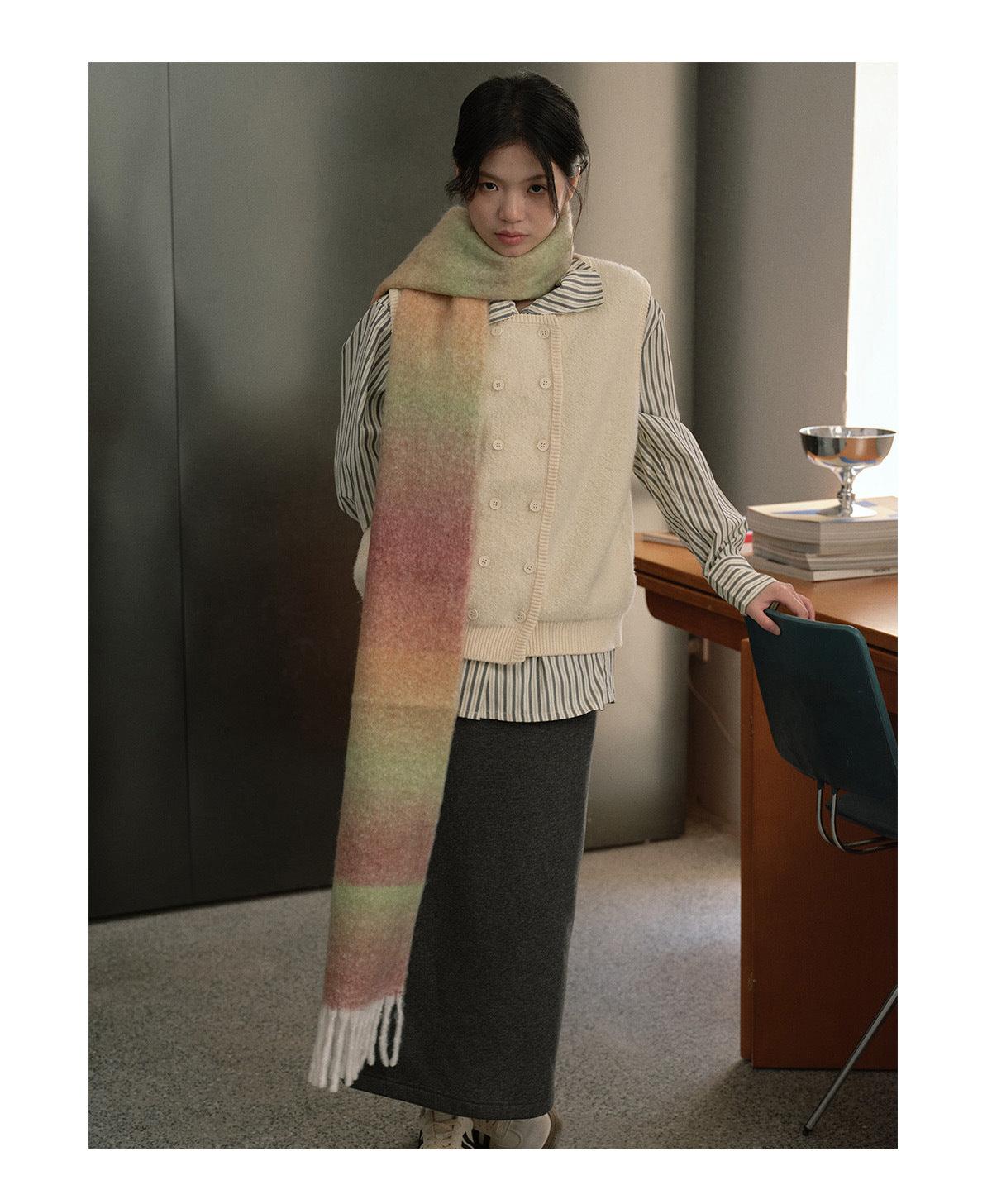 Ladies Gradient Color Simple Scarf YN037
