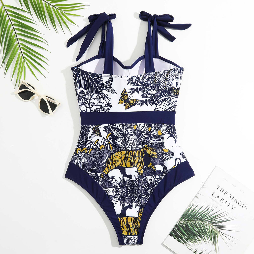 Strape Shoulder One Piece Swimwear with Salong SKSW40116