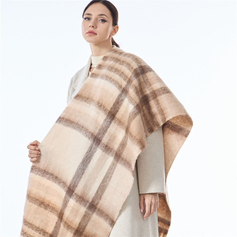 Laides Plaid Color Block Everyday Scarf SKAS4203