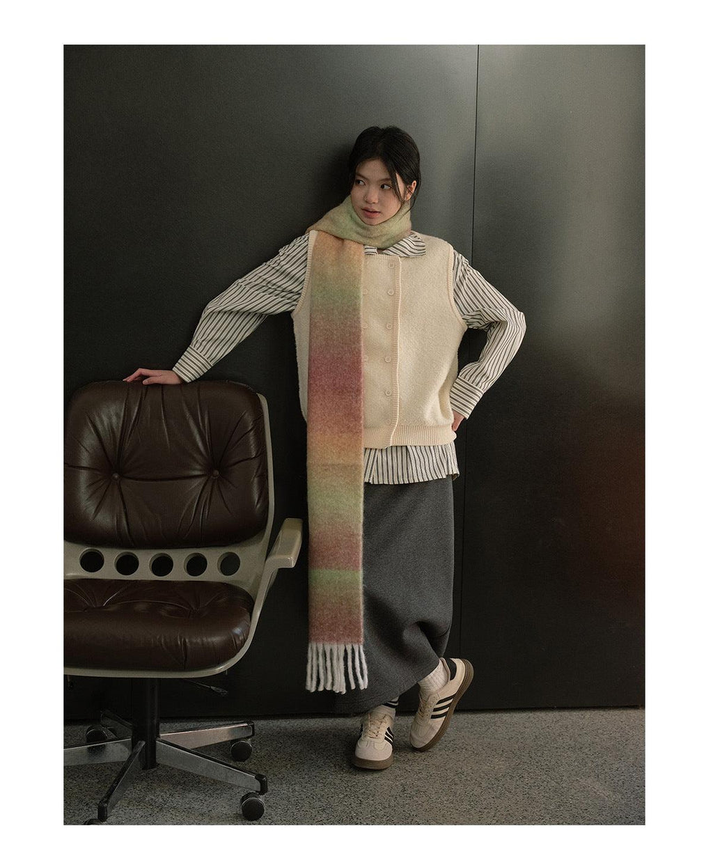 Ladies Gradient Color Simple Scarf YN037