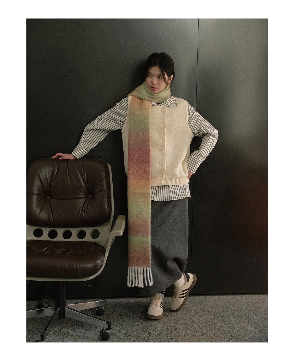 Ladies Gradient Color Simple Scarf YN037