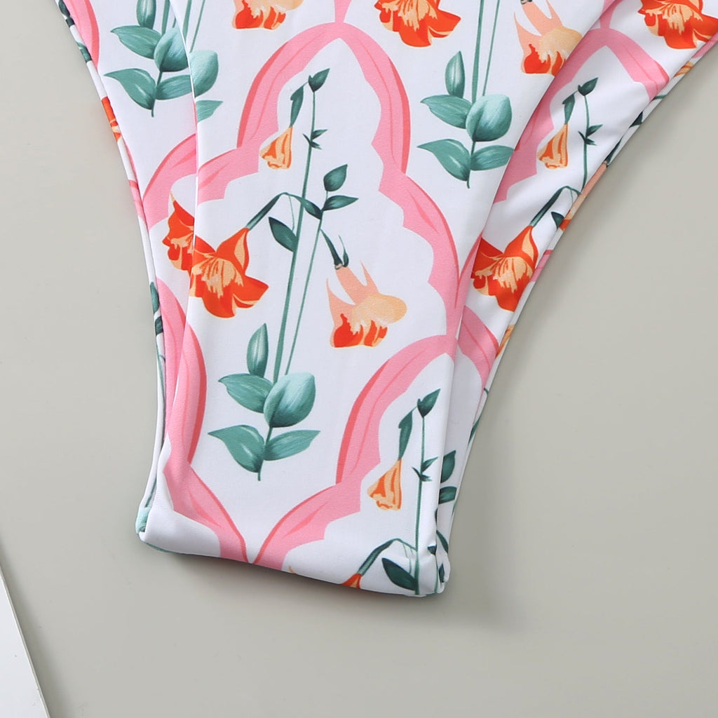 String Halter One Piece Swimwear with Cover SKSW40150