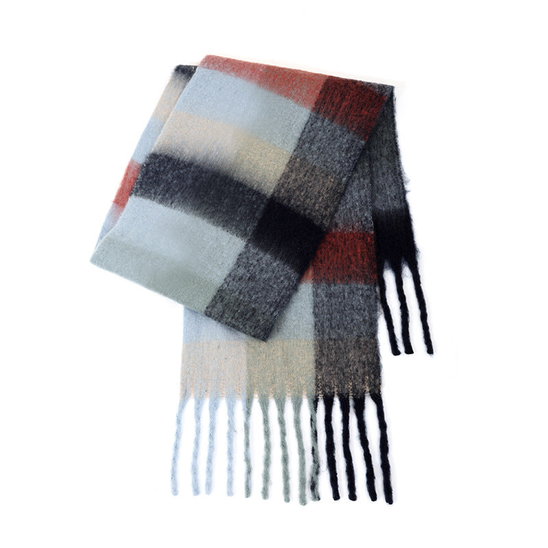 Ladies Color Block AC Plaid Daily Scarf SKAS4201