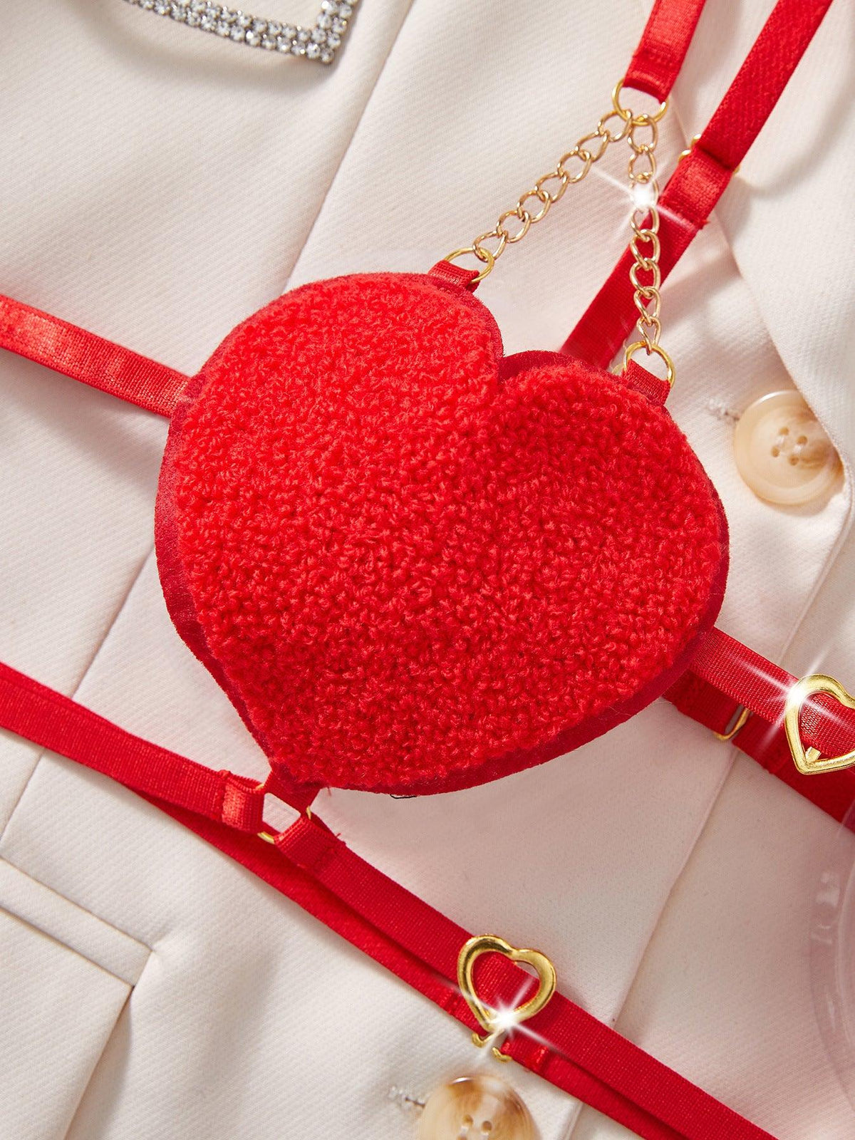 Ladies Spicy Heart Shaped Bra Thong 2PCS Lingerie Set SKLG4017