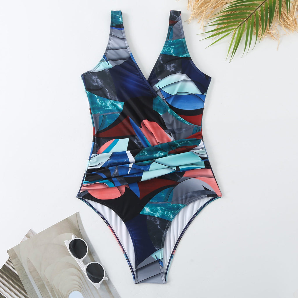 Ladies Print One Piece Swimwear with Cover SKSW40136