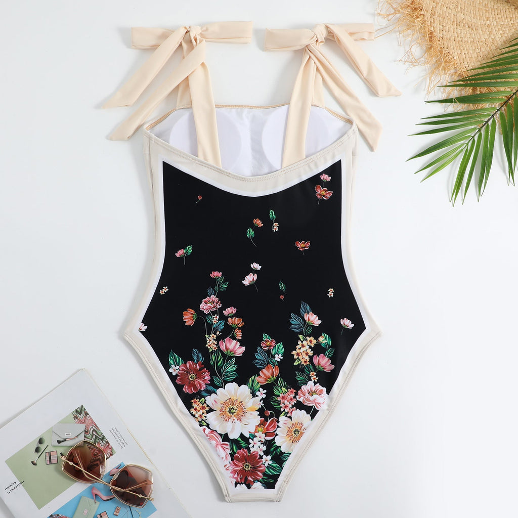 Two Shoulder with Cover One Piece Swimwear SKSW40146