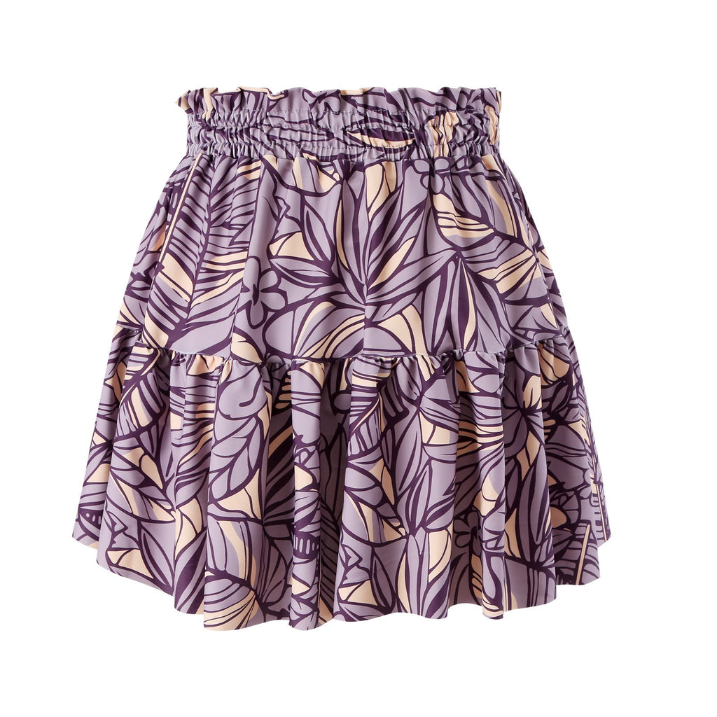 Ladies Elastic Waist Print Swimwear Cover Skirt SKSW40089S
